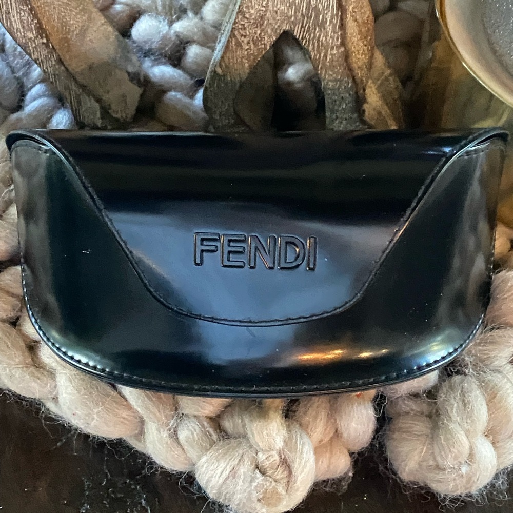 Genuine FENDI gloss black sunglass case holder sunnies